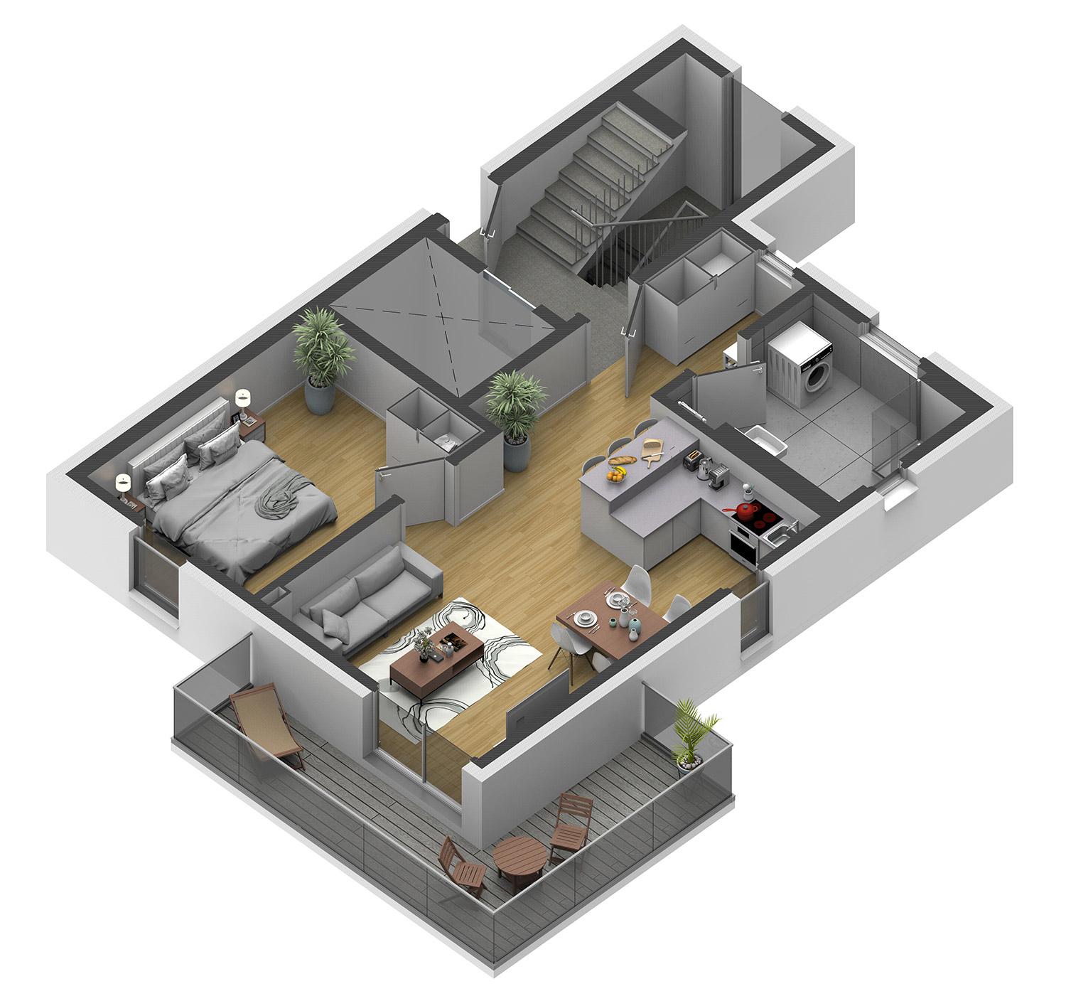 Wohnung 03 - 3D Ansicht